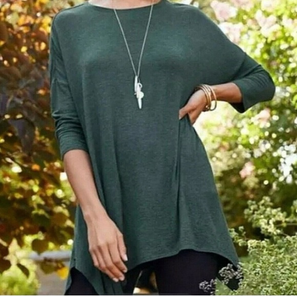 MATILDA JANE ‘Take a Trip’ Green Flowy Tunic T-shirt Women’s Size Small - Picture 1 of 9